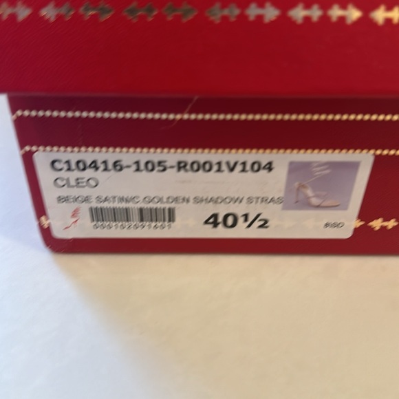 Rene Caovilla "Cleo" sandals  Beige Satin with Golden Shadow Strass crystal 40.5 - Picture 3 of 9